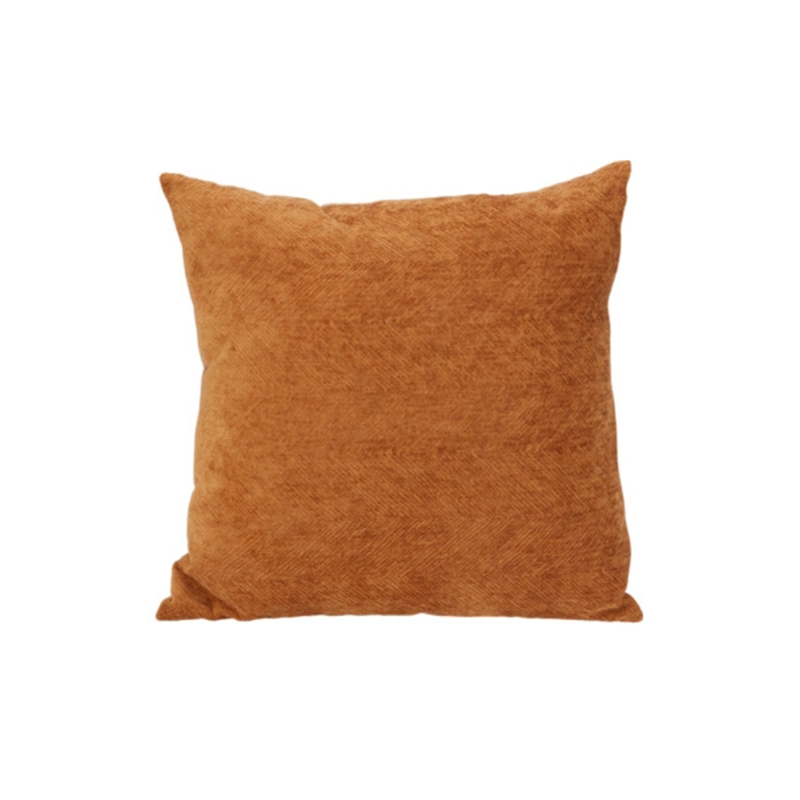 Lot de 3 coussins MOO 45x45cm en tissu chenille marron