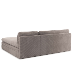 Banquette d'angle convertible NOMA 4 places velours côtelé beige