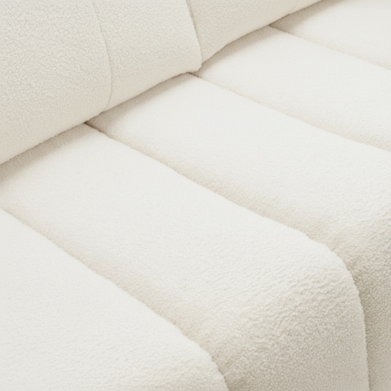 Canapé droit convertible GIORGIO 3 places tissu bouclette grège