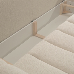 Canapé droit convertible GIORGIO 3 places tissu bouclette taupe