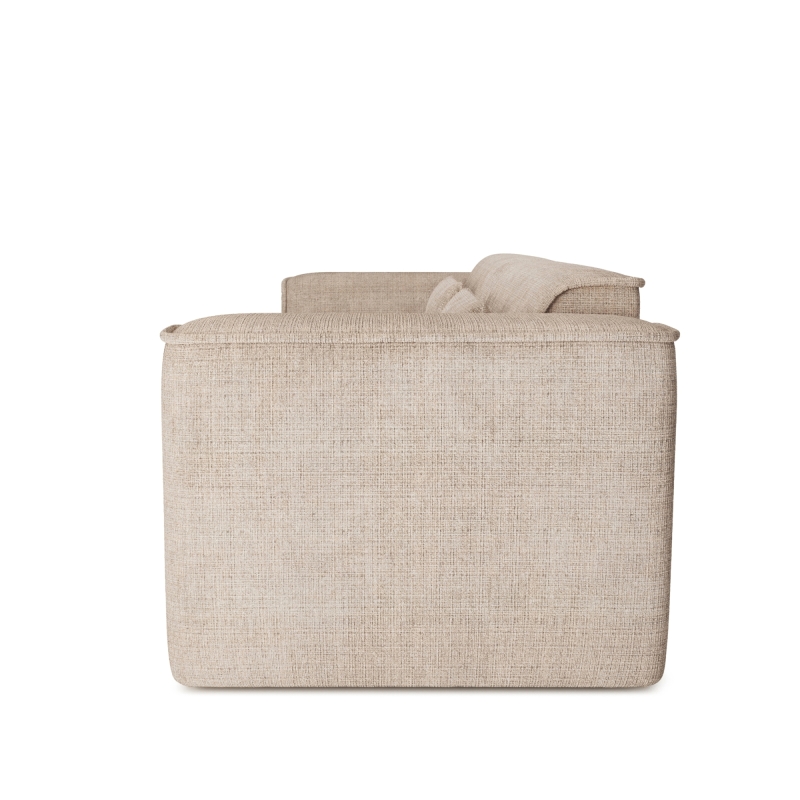 Canapé droit fixe NUNA 3 places tissu taupe