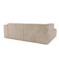 Canapé d'angle gauche fixe NUNA 4 places tissu taupe