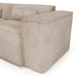 Canapé d'angle gauche fixe NUNA 5/6 places tissu taupe