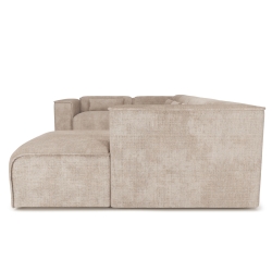 Canapé panoramique fixe NUNA 7 places chaise droite tissu taupe