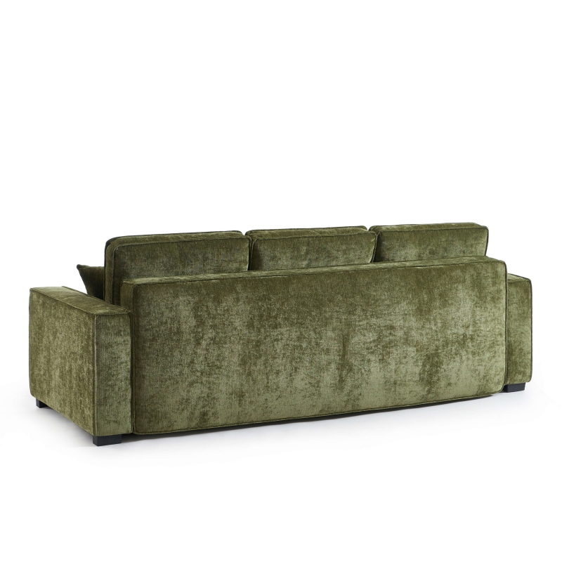 Canapé droit convertible GAVI 3 places tissu vert