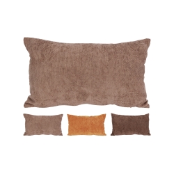 Lot de 3 coussins MOO 50x30cm en tissu chenille marron