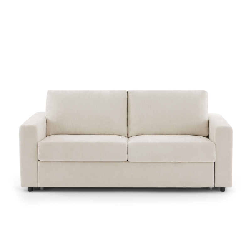 Canapé droit convertible express SOCCA 3 places tissu beige