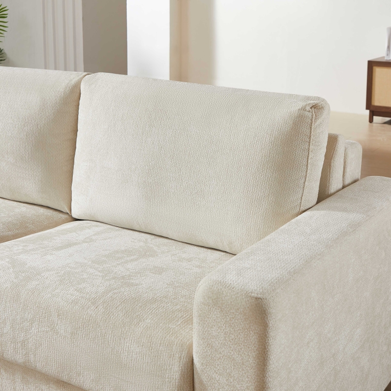 Canapé droit convertible express SOCCA 3 places tissu beige