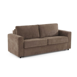 Canapé droit convertible express SOCCA 3 places tissu marron