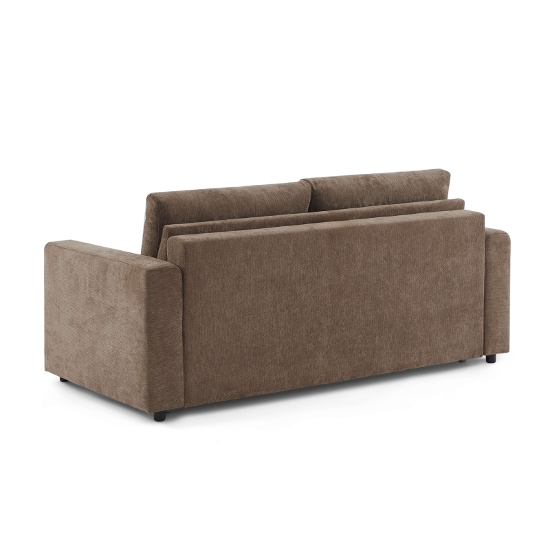 Canapé droit convertible express SOCCA 3 places tissu marron