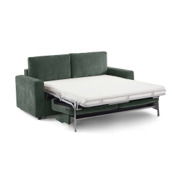 Canapé droit convertible express SOCCA 3 places tissu vert
