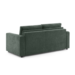 Canapé droit convertible express SOCCA 3 places tissu vert