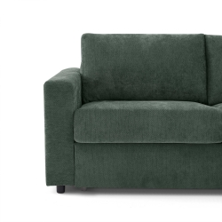 Canapé droit convertible express SOCCA 3 places tissu vert