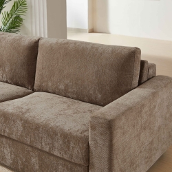 Canapé droit convertible express SOCCA 3-4 places tissu marron