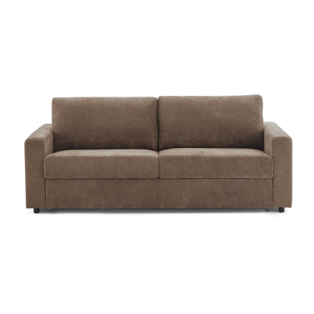Canapé droit convertible express SOCCA 3-4 places tissu marron