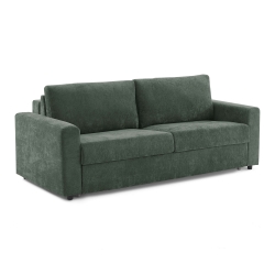 Canapé droit convertible express SOCCA 3-4 places tissu vert