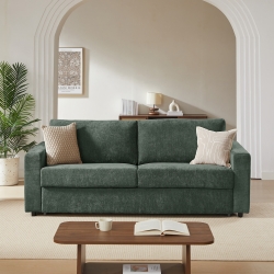 Canapé droit convertible express SOCCA 3-4 places tissu vert