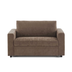 Canapé droit convertible express SOCCA 2 places tissu marron