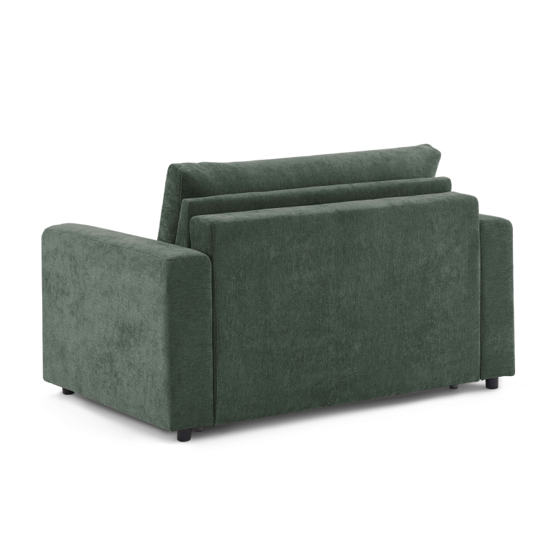 Canapé droit convertible express SOCCA 2 places tissu vert