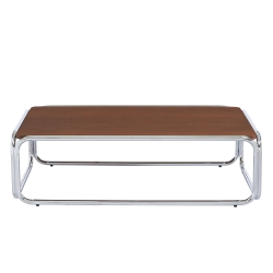 Table basse MAGGY placage noyer structure en chrome