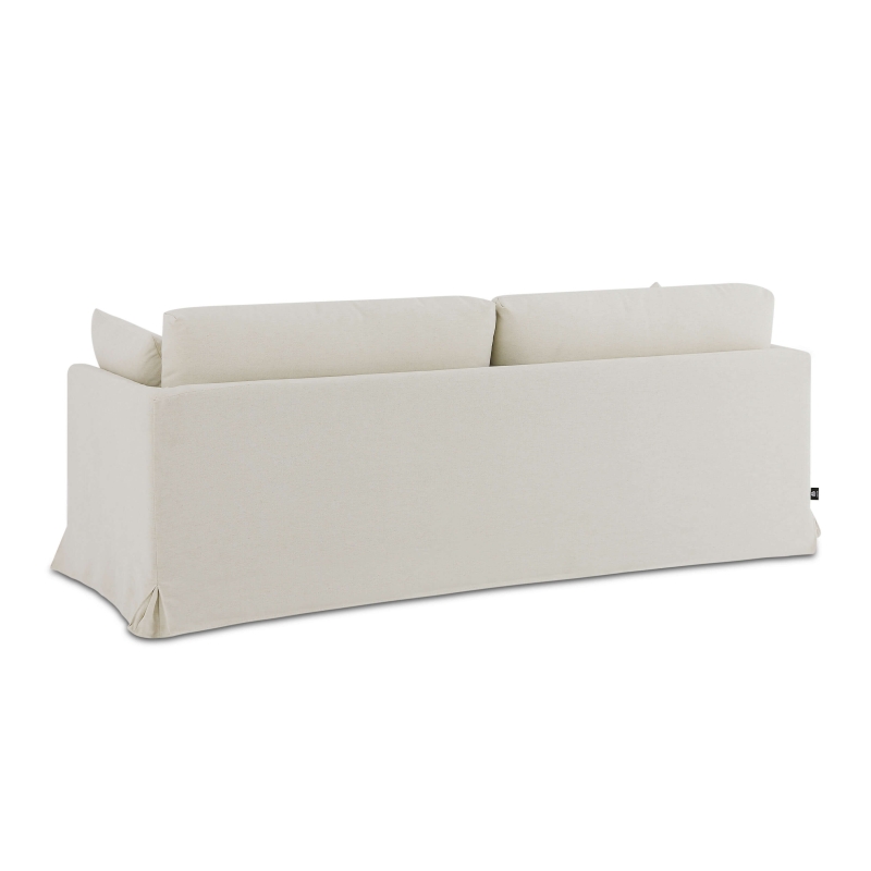 Canapé droit fixe déhoussable JATOBA 3 places tissu beige