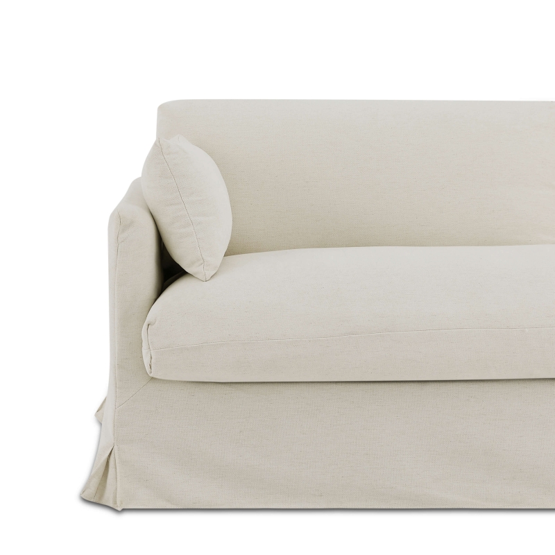 Canapé droit fixe déhoussable JATOBA 3 places tissu beige