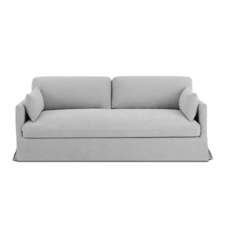 Canapé droit fixe JATOBA 3 places tissu gris