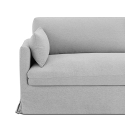 Canapé droit fixe déhoussable JATOBA 3 places tissu gris