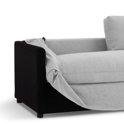 Canapé droit fixe déhoussable JATOBA 3 places tissu gris