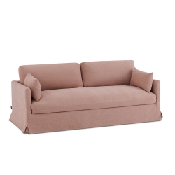 Canapé droit fixe déhoussable JATOBA 3 places tissu rose