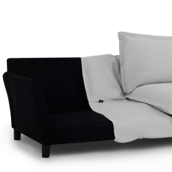 Canapé droit fixe déhoussable IROKO 3 places tissu gris