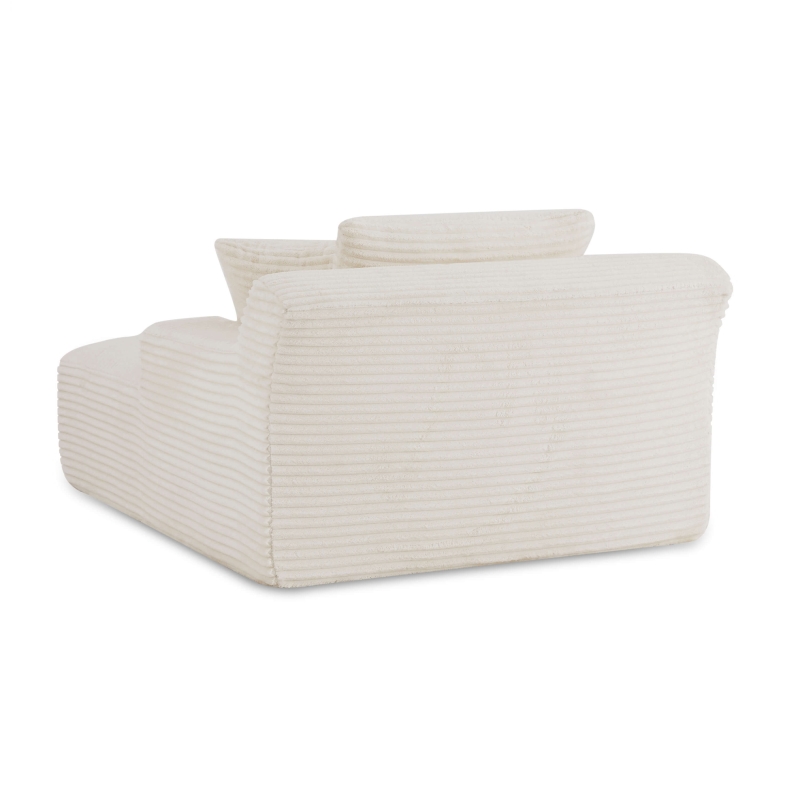 Canapé droit profond fixe et compressé KENEDY 1 place velours côtelé beige