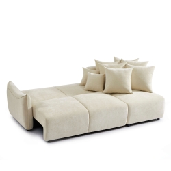 Canapé d'angle convertible et réversible 4 places OPALINE tissu beige
