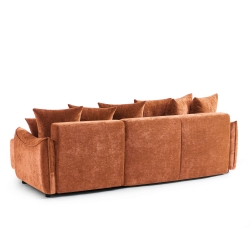 Canapé d'angle convertible et réversible 4 places OPALINE tissu terracotta