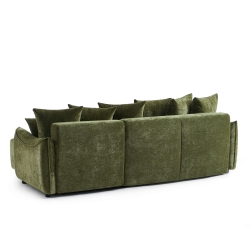 Canapé d'angle convertible et réversible 4 places OPALINE tissu vert