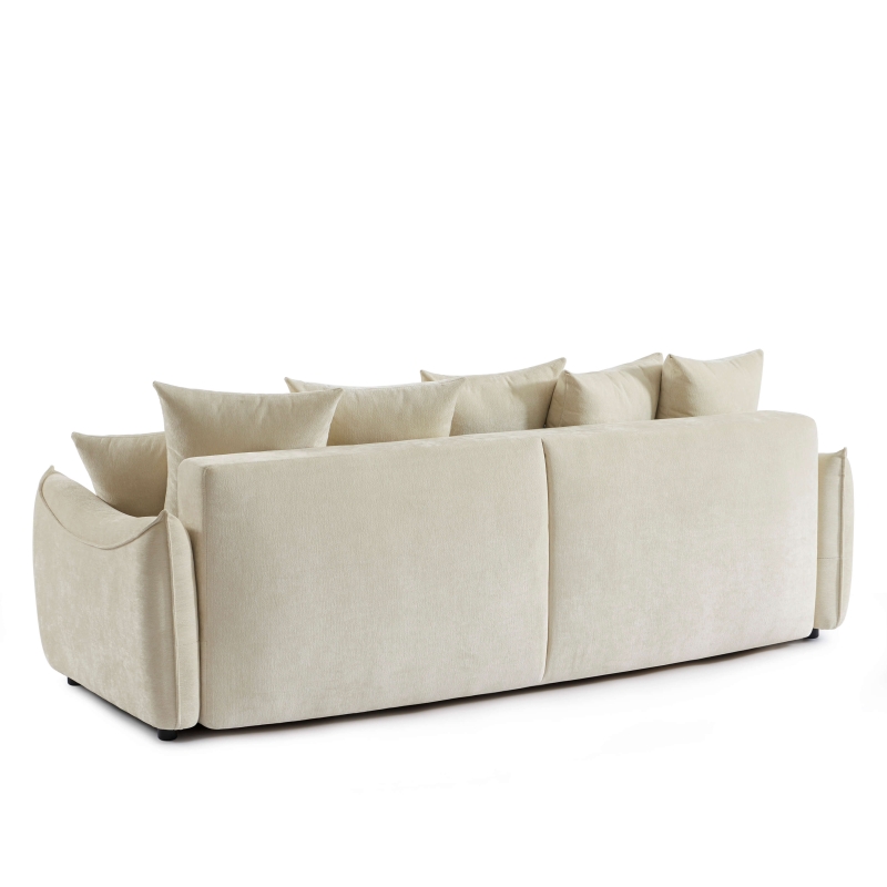 Canapé droit convertible OPALINE 3 places tissu beige
