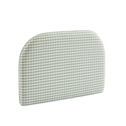 Tête de lit LOUISON tissu vichy vert et blanc 90 cm