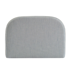 Tête de lit LOUISON tissu lin rayé blanc et bleu 90 cm