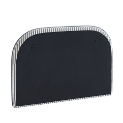 Tête de lit LOUISON tissu lin rayé blanc et bleu 90 cm