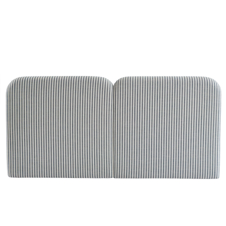 Tête de lit LOUISON tissu lin rayé blanc et bleu 160cm