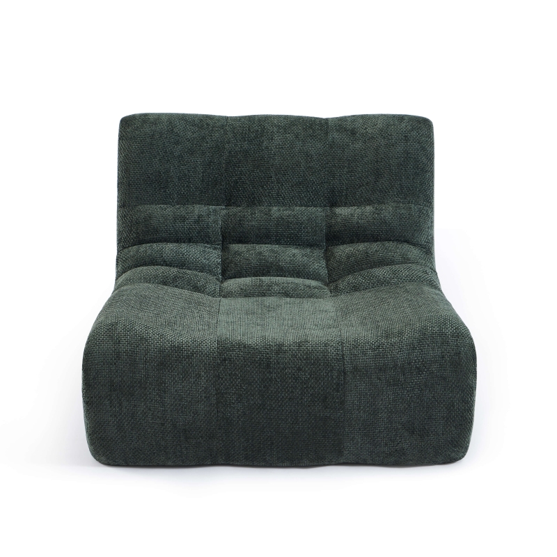 Chauffeuse JANIS modulable 1 place tissu chenille vert