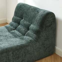 Chauffeuse JANIS modulable 1 place tissu chenille vert