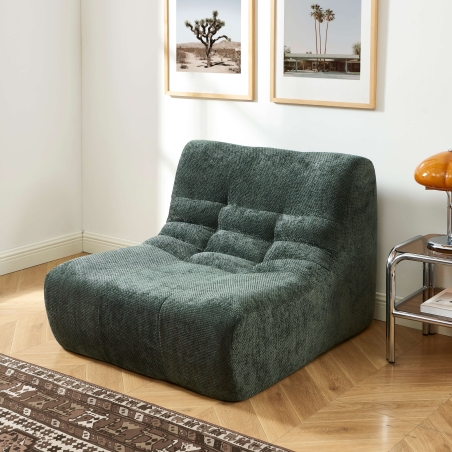 Chauffeuse JANIS modulable 1 place tissu chenille vert