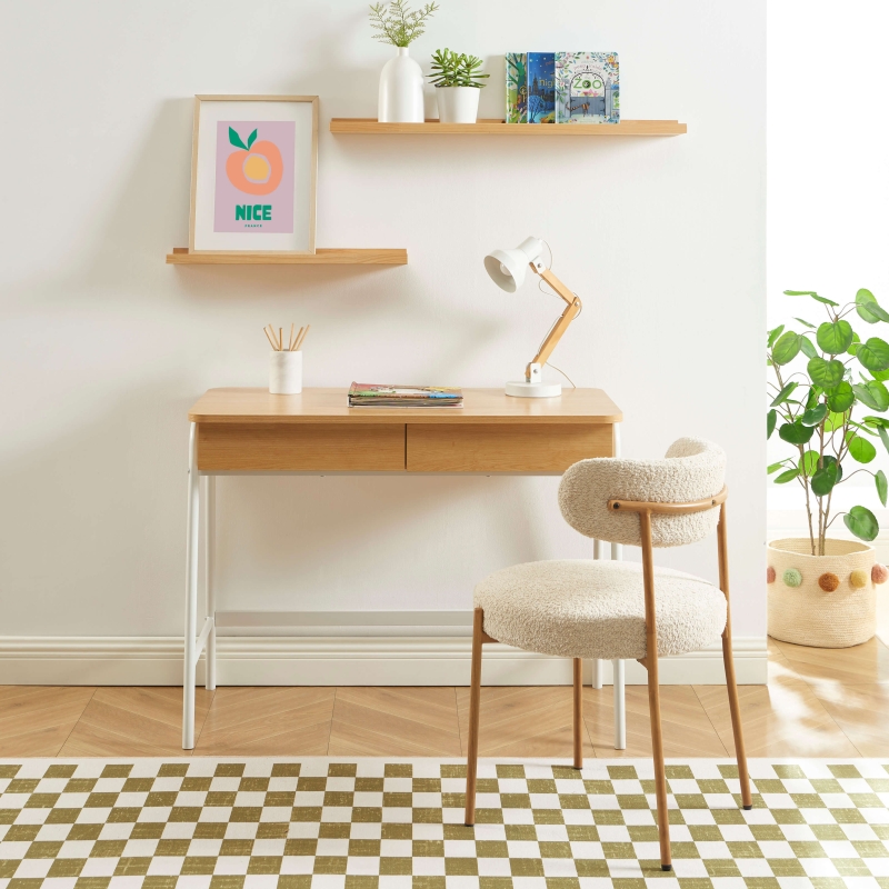 Bureau ESRA effet chêne et blanc 100cm