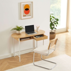 Bureau GAIA effet chêne et blanc 110 cm