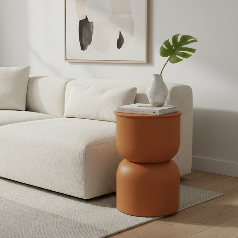 Table d'appoint JUB en zinc terracotta