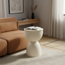 Table d'appoint LIM en zinc crème