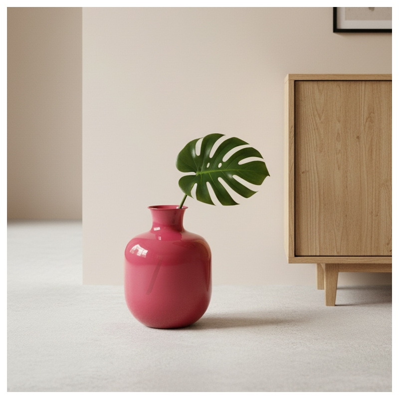 Vase ERI en métal rose h41 cm