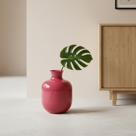 Vase ERI en métal rose h41 cm