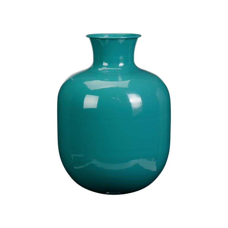 Vase ERI en métal bleu canard h41 cm